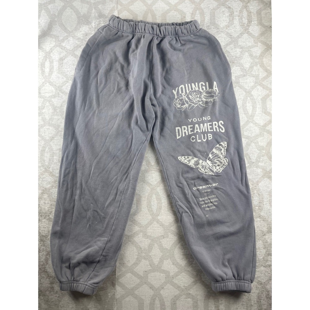 YoungLA Young Dreamers Club Mens Medium Grey Graphic Cotton Jogger Sweatpants